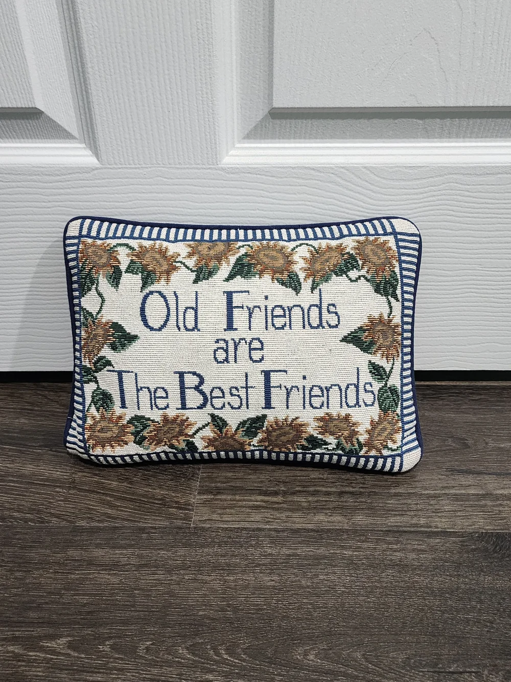 Embroidered Sunflower Accent Pillow - 